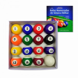 BOLA DE SINUCA SNOOKER COM 16 PEÇAS EM RESINA REF: 1852 BOLA DE SINUCA SNOOKER COM 16 PEÇAS EM RESINA REF: 1852