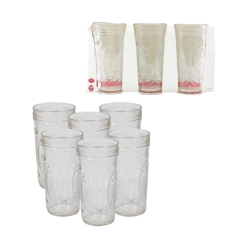 JOGO DE COPOS MODELO BERLIM 240ML 6PÇS EM VIDRO REF: CPLG087