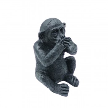 ENFEITE DECORATIVO MODELO MACACO MUDO EM RESINA REF: D-F058PT