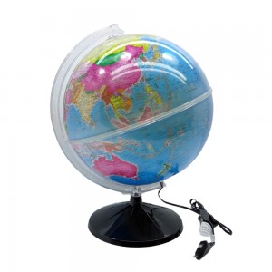GLOBO TERRESTRE 30CM BASE COR PRETA  REF: 310467