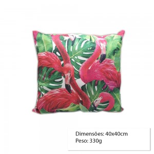 ALMOFADA FLAMINGO FOLHAGENS 40X40CM REF: AL10355 ALMOFADA FLAMINGO FOLHAGENS 40X40CM REF: AL10355