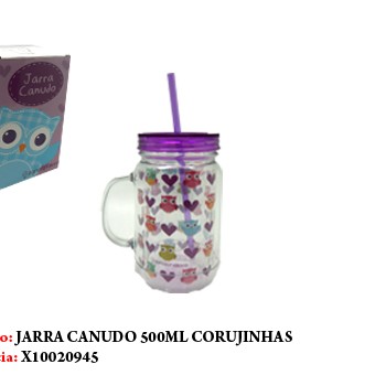 JARRA CANUDO CORUJINHAS 500ML JARRA CANUDO CORUJINHAS 500ML
