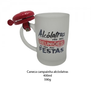 CANECA CAMPAINHA 400ML ALCÓOLATRA REF: BM-109 CANECA CAMPAINHA 400ML ALCÓOLATRA REF: BM-109