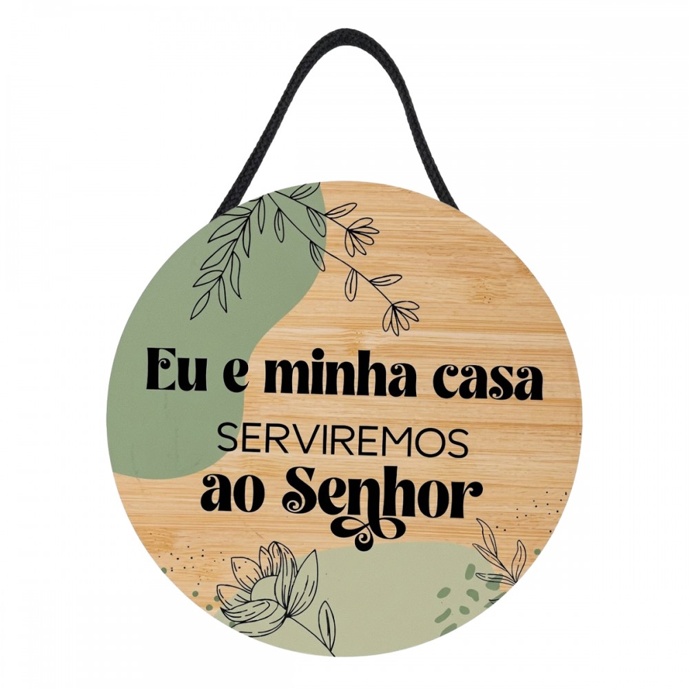 PLACA DECORATIVA DE MADEIRA COM CORDA REF: JPL2262