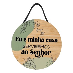 PLACA DECORATIVA DE MADEIRA COM CORDA REF: JPL2262