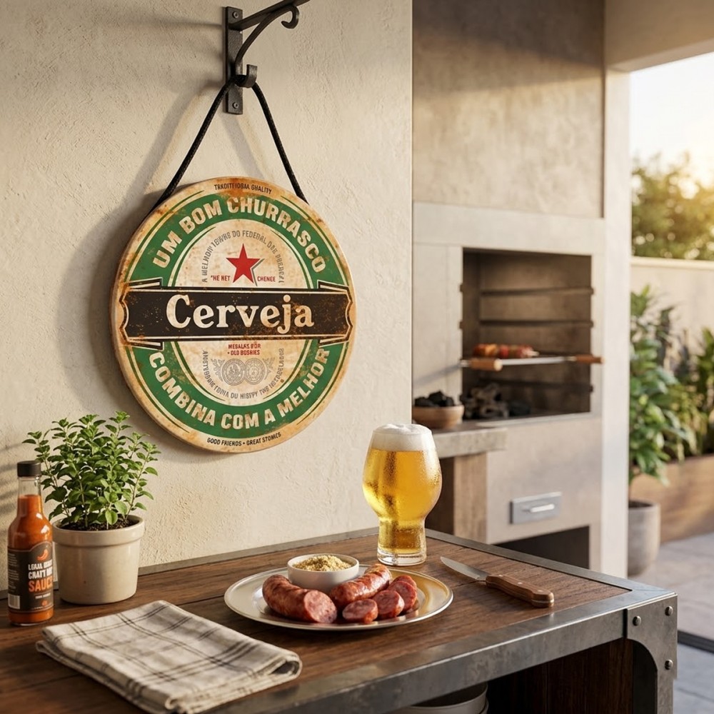 PLACA DECORATIVA DE MADEIRA COM CORDA REF: JPL2264