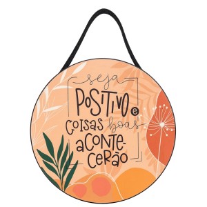 PLACA DECORATIVA DE MADEIRA COM CORDA REF: JPL2265