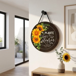 PLACA DECORATIVA DE MADEIRA COM CORDA REF: JPL2266