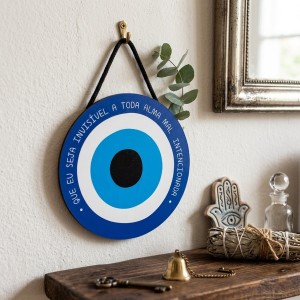 PLACA DECORATIVA DE MADEIRA COM CORDA REF: JPL2267