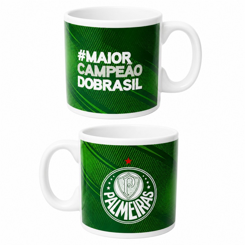 CANECA DE PORCELANA 120ML MODELO PALMEIRAS REF: TSP002BR3-3 CANECA DE PORCELANA 120ML MODELO PALMEIRAS REF: TSP002BR3-3