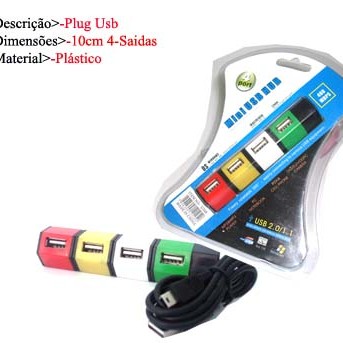 PLUG USB C/4 SAIDAS. TAM: 10X17X1CM