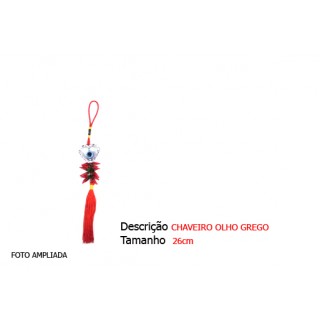 CHAVEIRO OLHO GREGO C/ PIMENTINHAS. TAM: 8X12X0.5CM