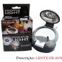 LUPA 62MM C/LUZ DE LED ARMAÇÃO EM PLASTICO E LENTE EM ACRÍLICO 