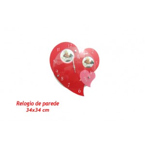 RELÓGIO DE PAREDE MODELO: CORAÇÃO. TAM:34X34X5CM RELÓGIO DE PAREDE MODELO: CORAÇÃO. TAM:34X34X5CM