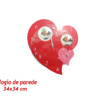 RELÓGIO DE PAREDE MODELO: CORAÇÃO. TAM:34X34X5CM