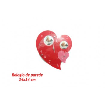RELÓGIO DE PAREDE MODELO: CORAÇÃO. TAM:34X34X5CM