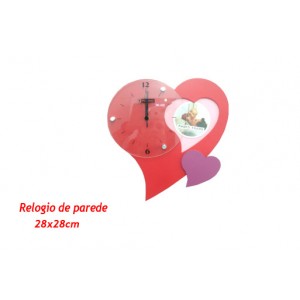 RELÓGIO DE PAREDE MODELO: CORAÇÃO. TAM:30X5CM