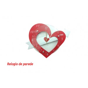 RELÓGIO DE PAREDE MODELO: CORAÇÃO. TAM:35X41X5CM