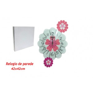 RELÓGIO DE PAREDE MODELO: FLOR. TAM42x49CM