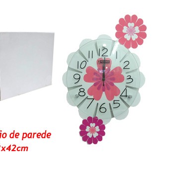 RELÓGIO DE PAREDE MODELO: FLOR. TAM42x49CM