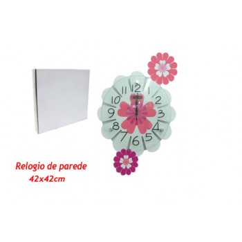 RELÓGIO DE PAREDE MODELO: FLOR. TAM42x49CM