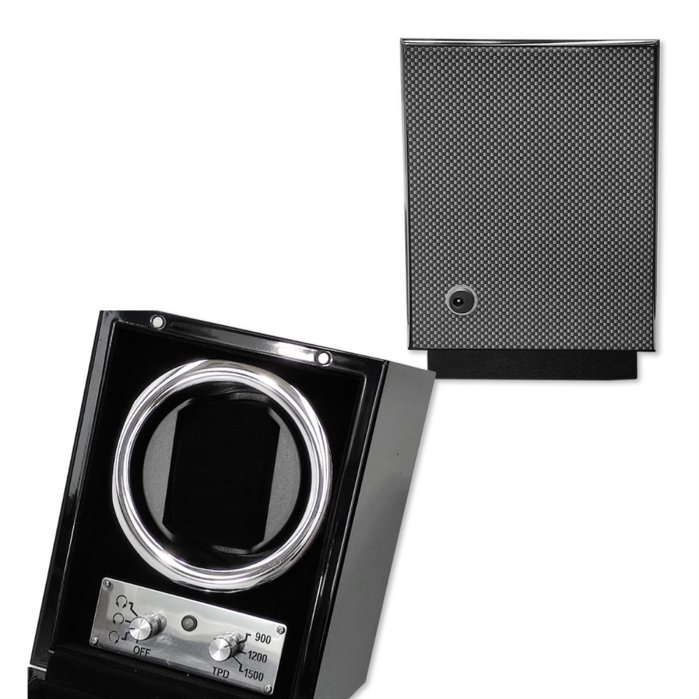 CAIXA PARA RELÓGIO "WATCH WINDER" GIRATÓRIA EM FIBRA DE CARBONO REF: FWD196CF