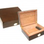 CAIXA DE CHARUTO P/12 PÇS C/ HIGRÔMETRO E UMIDIFICADOR. TAM:28.5x25.5x14.5CM