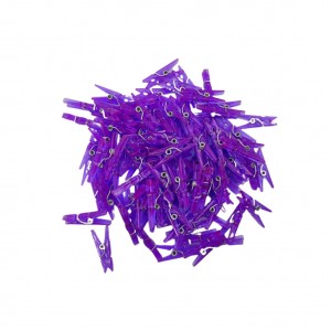 MINI PRENDEDOR COR TRANSPARENTE COLORIDO PACOTE COM 100 UNIDADES 25MM