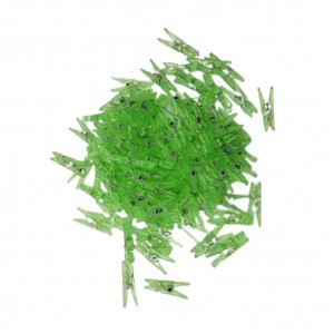 MINI PRENDEDOR COR TRANSPARENTE COLORIDO PACOTE COM 100 UNIDADES 25MM