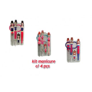 KIT MANICURE C/4PÇS EM METAL. TAM:6.5X11CM