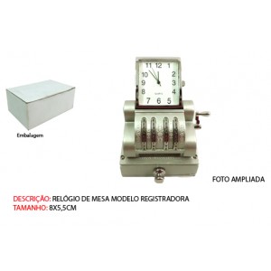 MAQUINA REGISTRADORA EM MINIATURA C/ RELÓGIO MAQUINA REGISTRADORA EM MINIATURA C/ RELÓGIO