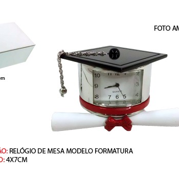 CAPELO EM MINIATURA C/ RELÓGIO. TAM: 7x7x4CM