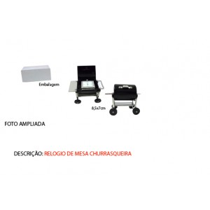 CHURRASQUEIRA EM MINIATURA C/ RELÓGIO