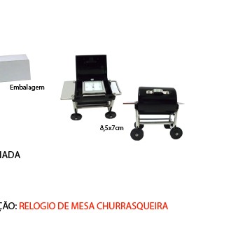 CHURRASQUEIRA EM MINIATURA C/ RELÓGIO