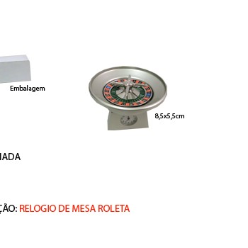 ROLETA DE CASSINO EM MINIATURA C/ RELÓGIO