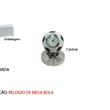 BOLA DE FUTEBOL EM MINIATURA C/ RELÓGIO
