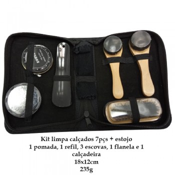 KIT ENGRAXAR SAPATOS 7 PEÇAS + ESTOJO REF: MES37