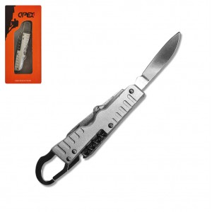 CANIVETE MOSQUETÃO COM 12 FUNÇÕES EM METAL REF: F75B