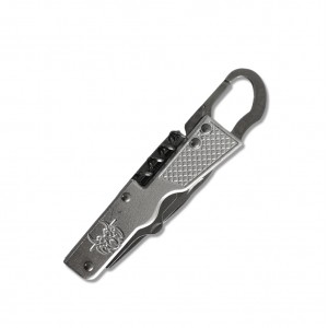 CANIVETE MOSQUETÃO COM 12 FUNÇÕES EM METAL  REF: F76B