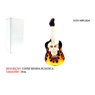 COFRE GUITARRA ESTAMPADA EM RESINA