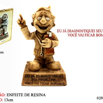 BONECO DE RESINA C/ FRASE