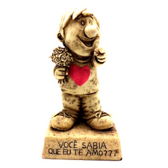BONECO DE RESINA C/ FRASE