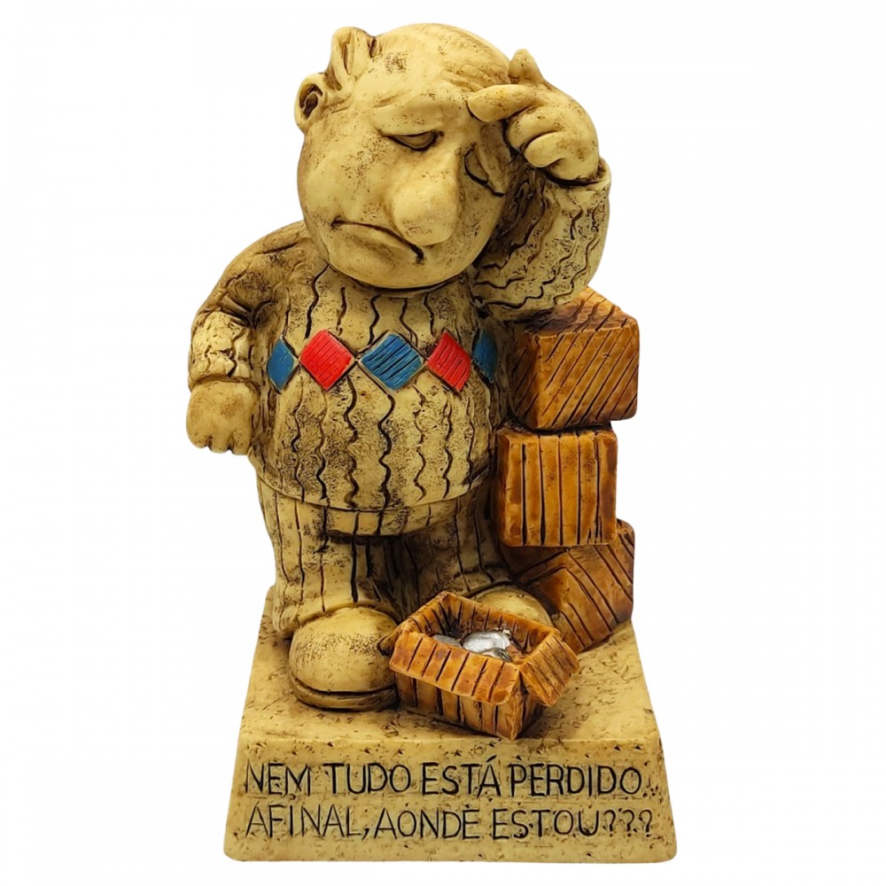 BONECO DE RESINA COM FRASE REF: NP212E