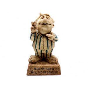 BONECO DE RESINA C/ FRASE BONECO DE RESINA C/ FRASE
