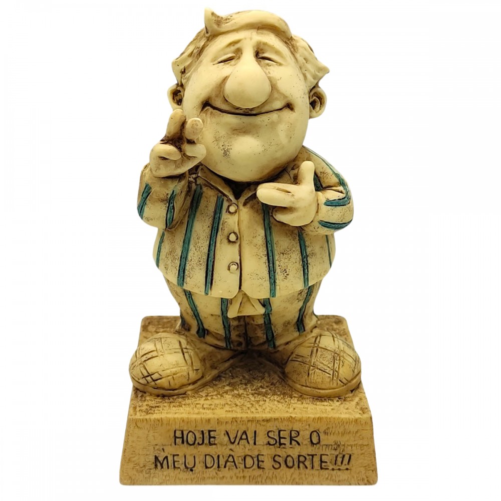 BONECO DE RESINA COM FRASE REF: NP212F