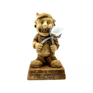 BONECO C/ FRASE EM RESINA BONECO C/ FRASE EM RESINA