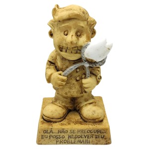 BONECO DE RESINA COM FRASE REF: NP212G