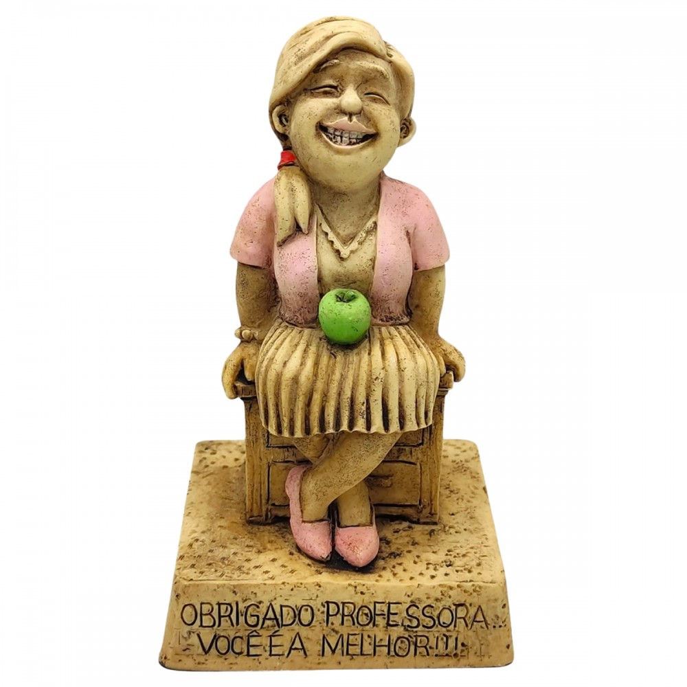 BONECO DE RESINA COM FRASE REF: NP212O