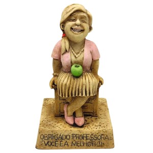 BONECO DE RESINA COM FRASE REF: NP212O