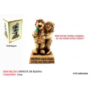 BONECO DE RESINA C/ FRASE. TAM:7.2X6.1X12.5CM BONECO DE RESINA C/ FRASE. TAM:7.2X6.1X12.5CM